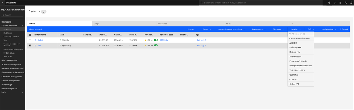 How to navigate to the create option from systems menu