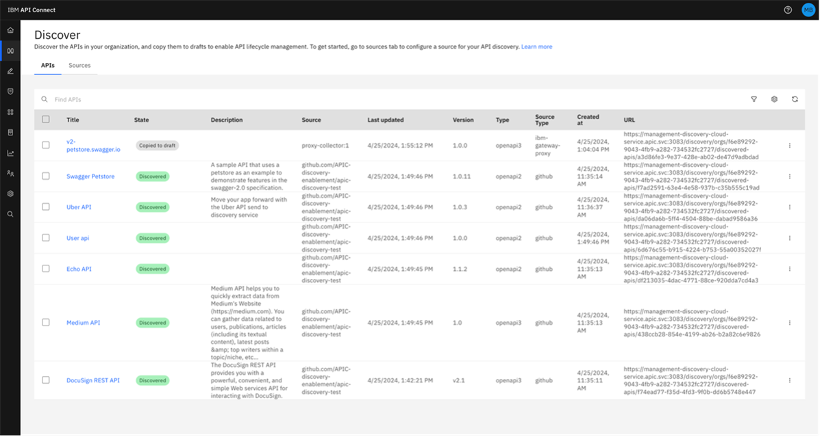 Discovering unmanaged APIs using API Connect Discovery - GitHub collector