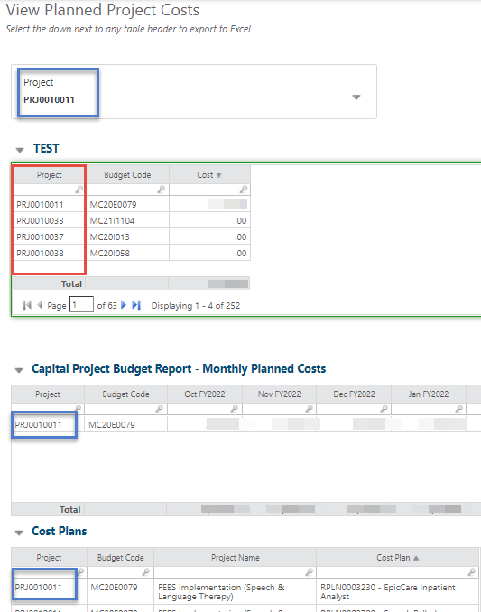 TEST table isn't being fully filtered by compact slicer. 