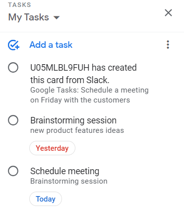 New Google Task