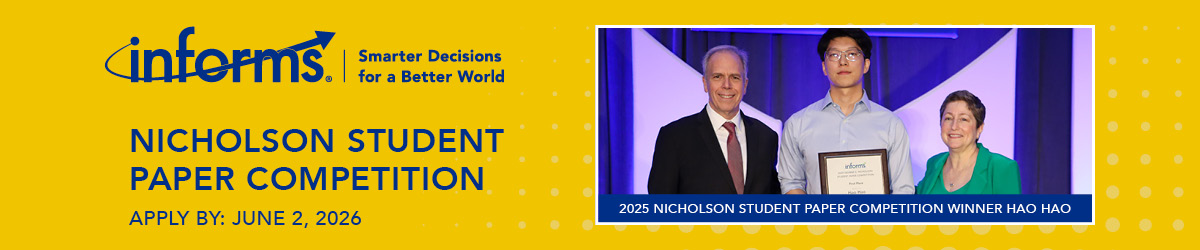 Apply for the George Nicholson Student Paper Competition