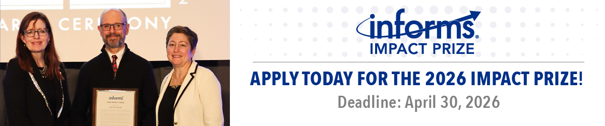 Apply for the INFORMS Impact Prize
