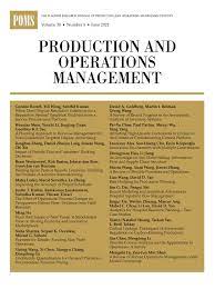 Production and Operations Management - Wiley Online Library