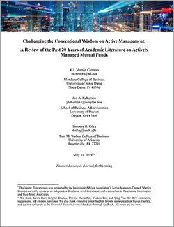 Challenging the Conventional Wisdom of Active Management