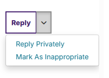 Screenshot of the reply option