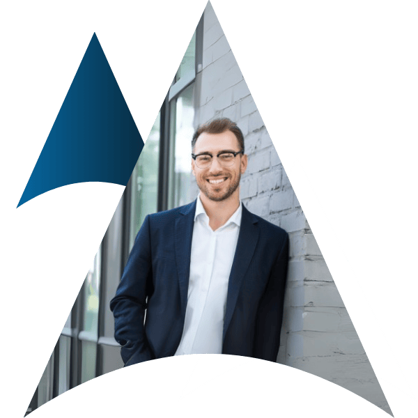 Hero section showing professional male