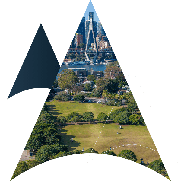 Hero section showing a park with green landscape