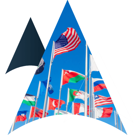 World congress countries national flags waving together on the wind