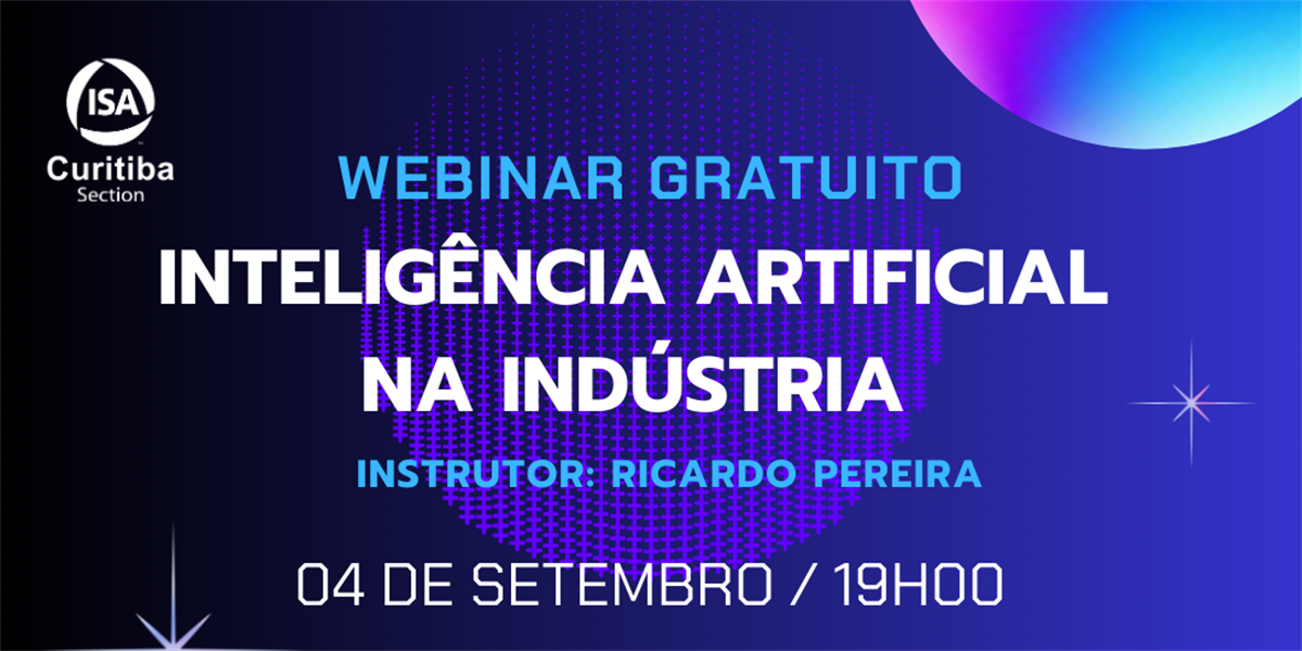 Webinar: Inteligência Artificial na Indústria - Evento Gratuito - ISA ...