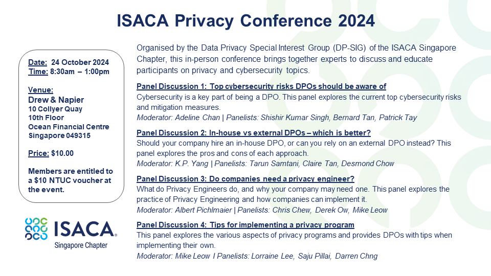 ISACA Privacy Conference 2024 Singapore Chapter
