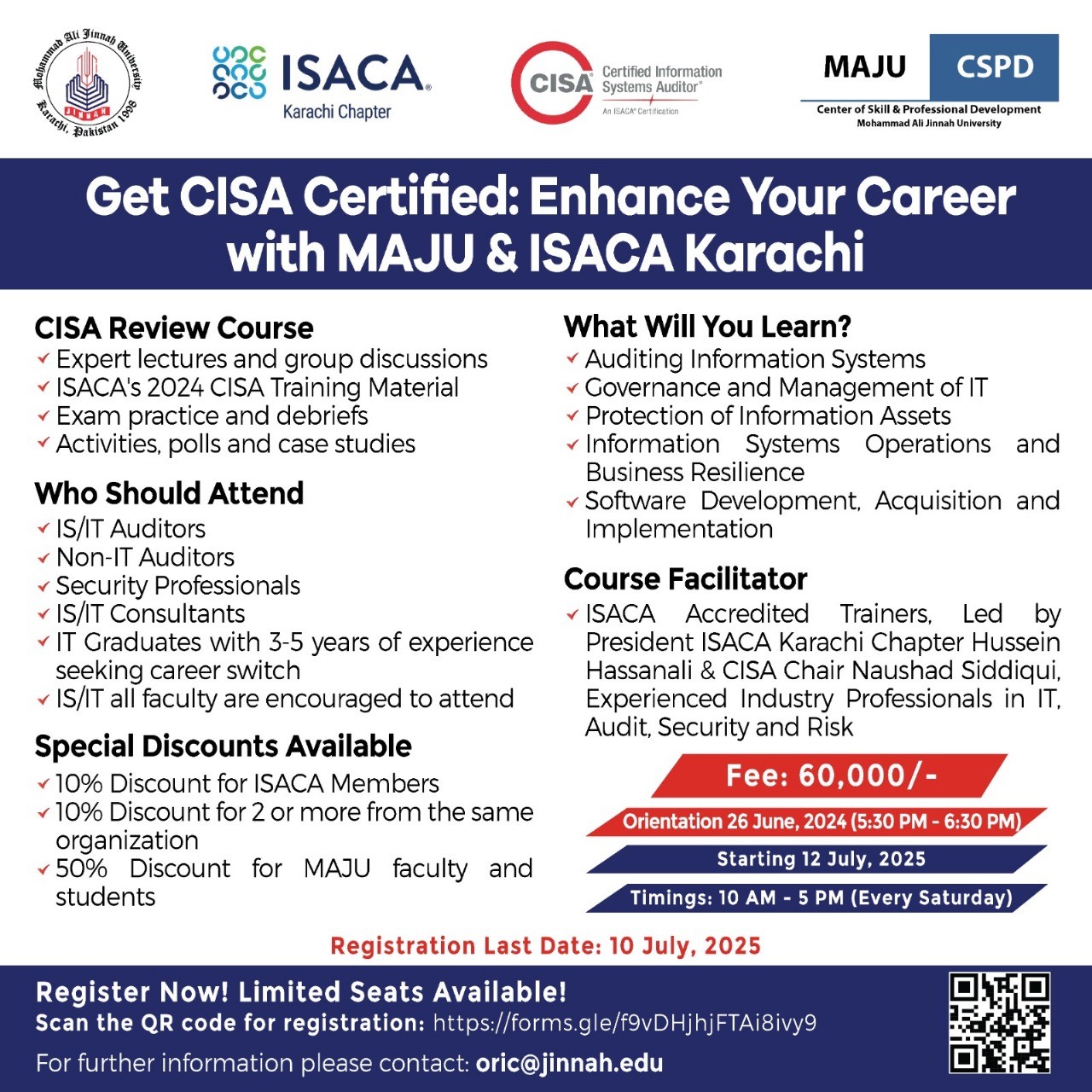 CISA Review Course at MAJU Karachi