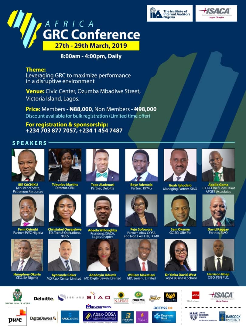 ISACA Lagos/IIA Nigeria Africa GRC Conference 2019 Lagos Chapter