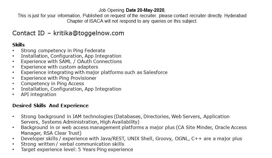 Jobs Hyderabad Chapter