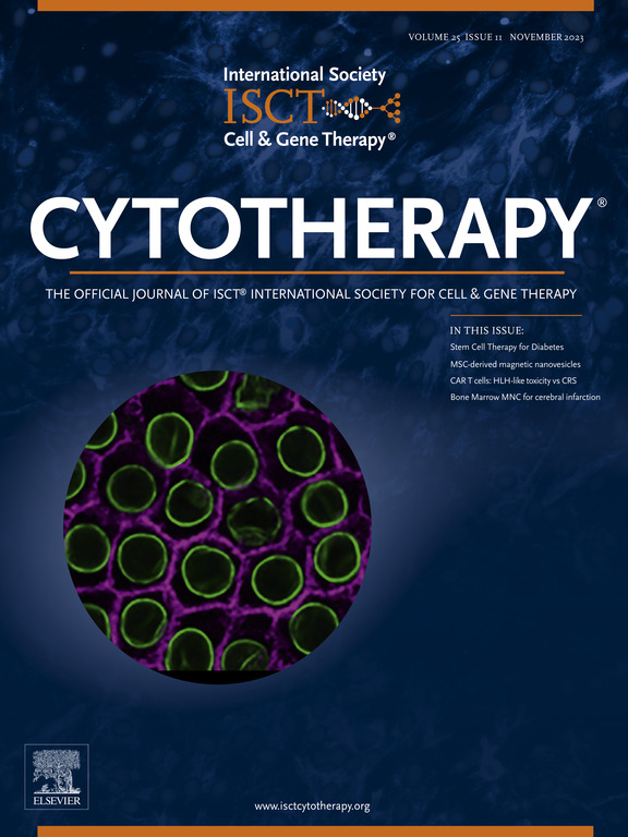 November 2023 Cytotherapy cover
