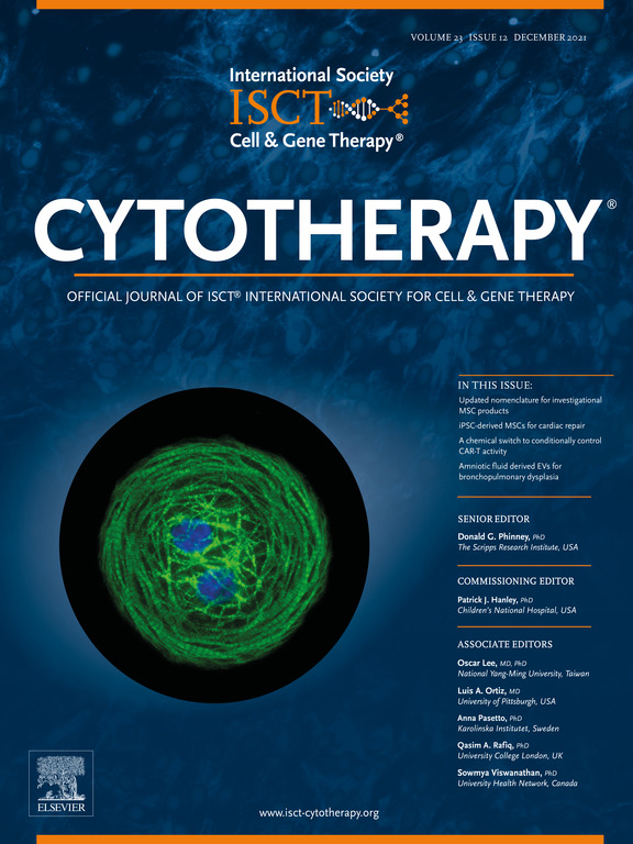 December 2021 Cytotherapy cover