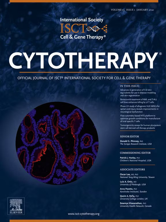 January 2021 Cytotherapy cover