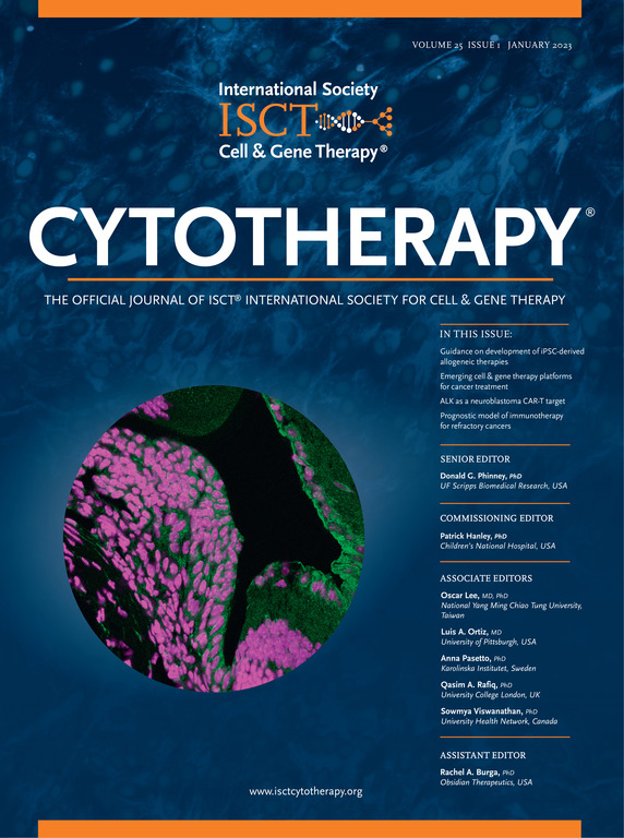 January 2023 Cytotherapy cover