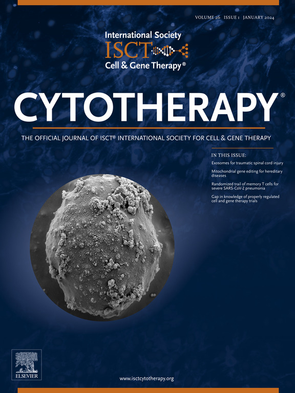 January 2024 Cytotherapy cover