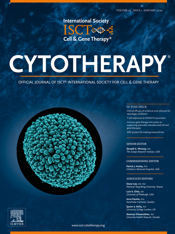 January 2022 Cytotherapy cover