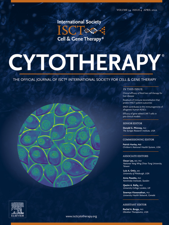 April 2022 Cytotherapy cover