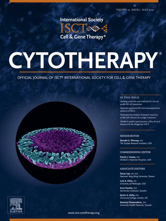July 2021 Cytotherapy cover
