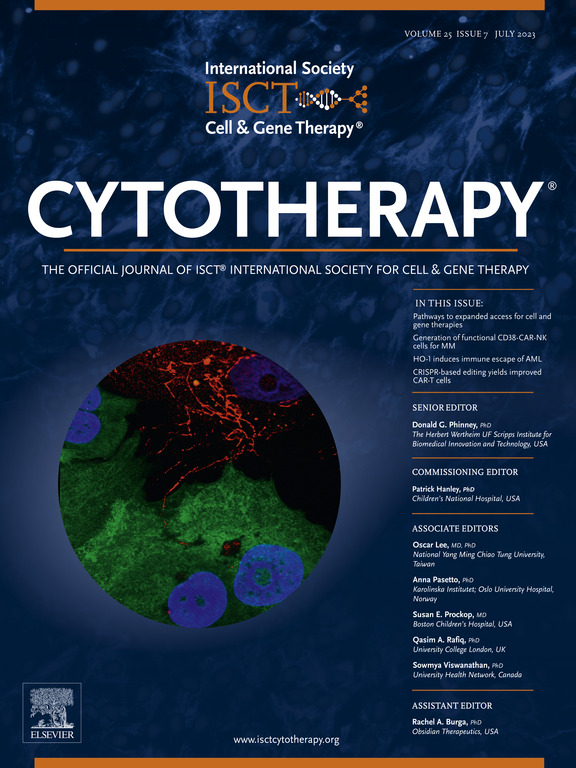 July 2023 Cytotherapy cover