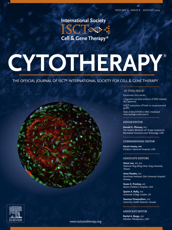 August 2023 Cytotherapy cover