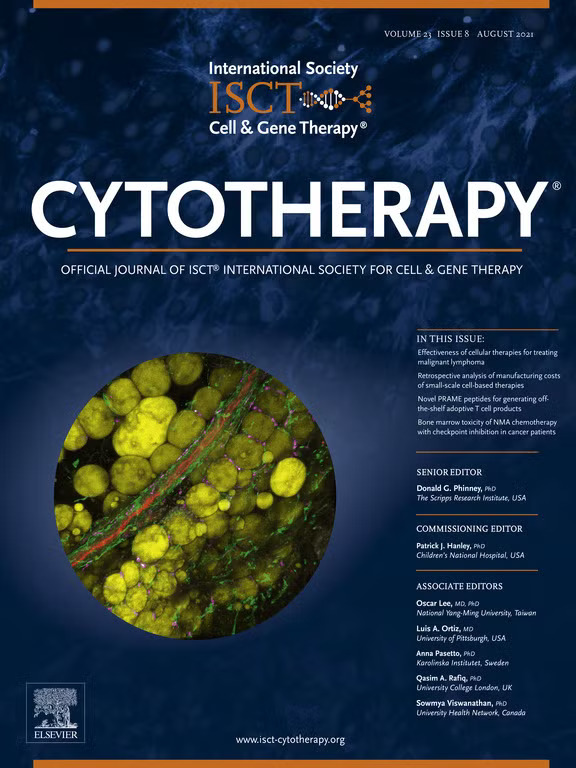 August 2021 Cytotherapy cover