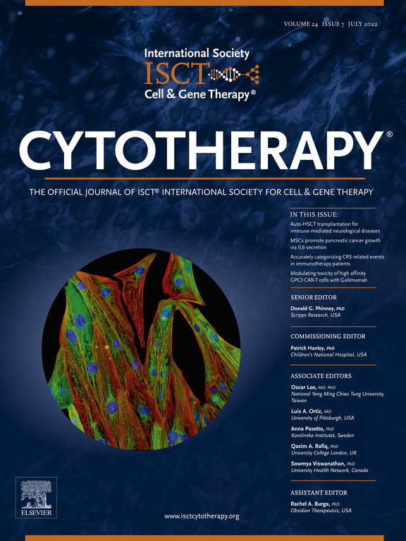 July 2022 Cytotherapy cover