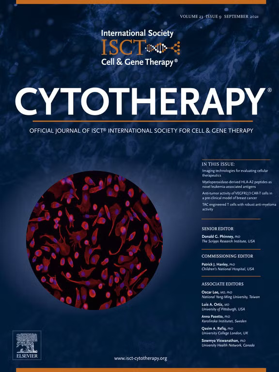 September 2021 Cytotherapy cover