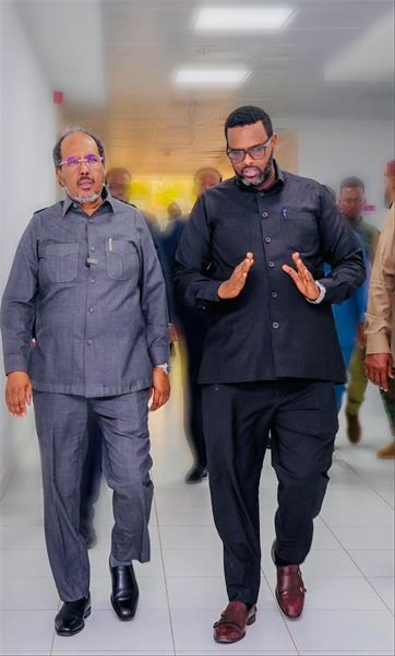 With the Somali presedent H.E Hassan She'ikh during his viist to my office at Demartino Hospital back in July 2025