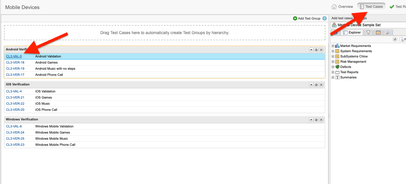 test case