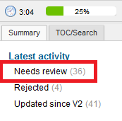 Needs Review filter