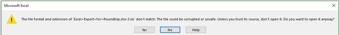 format error Excel format error