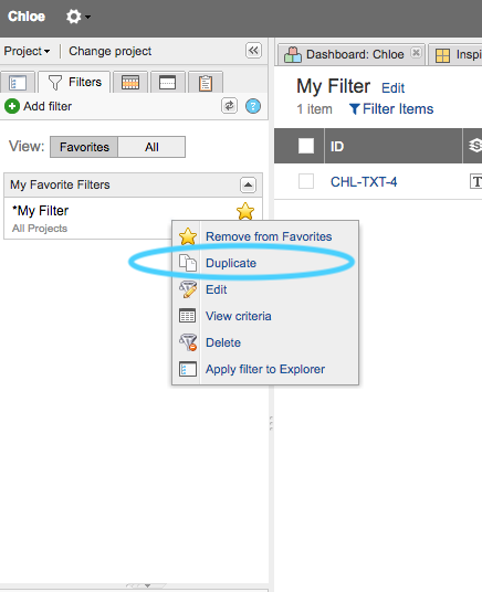 Duplicate the filter.