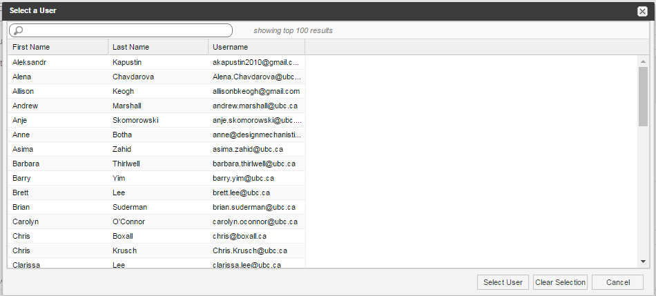 UserPickList