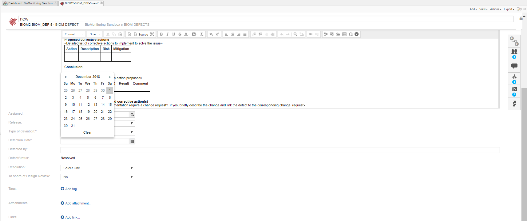 Editing text in single item view