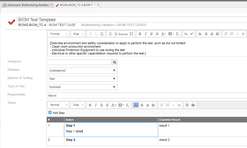 Steps in single item view