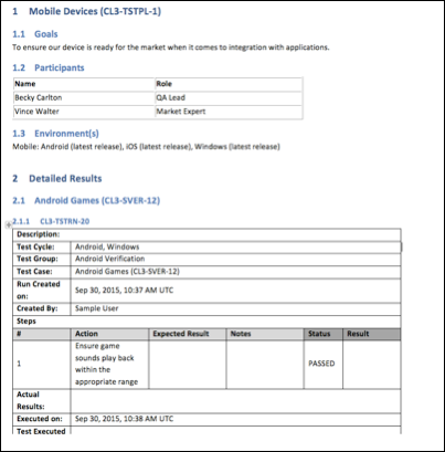 Test Results Report - Grouped by Test Case