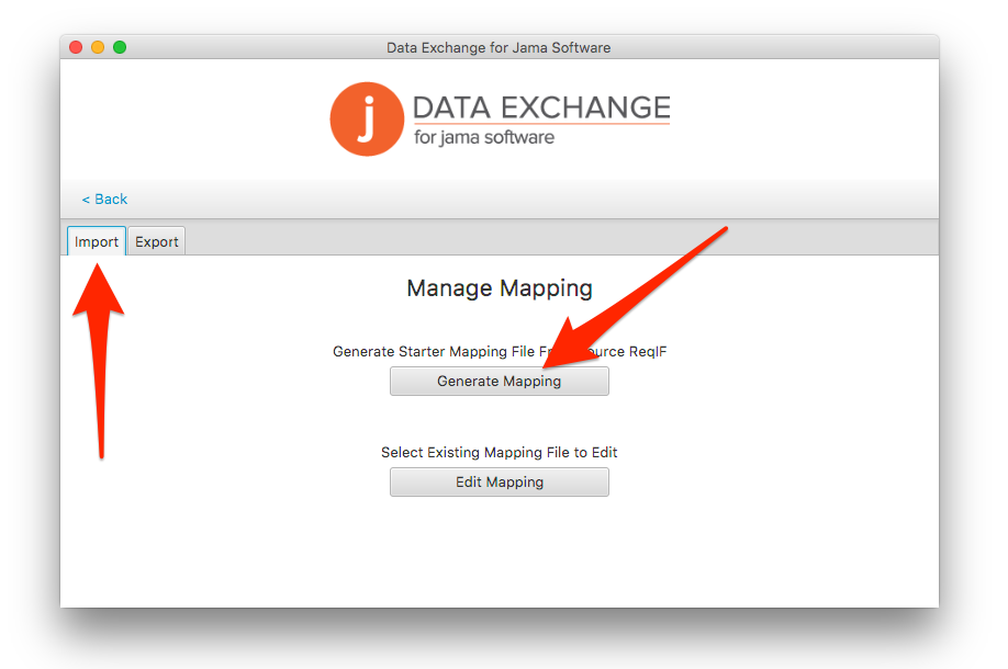 Manage Mapping Home Screen Generate Mapping from source button