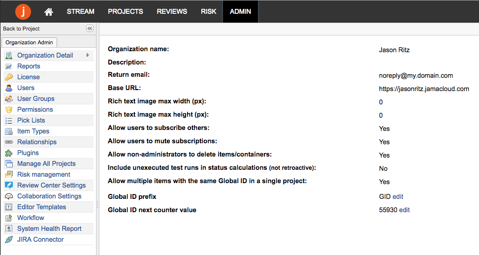 Jama Connect Admin Panel Jama Connect Admin Panel
