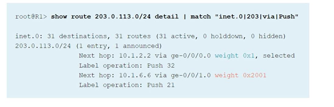 Sh Route Example Weight value is not appearing in