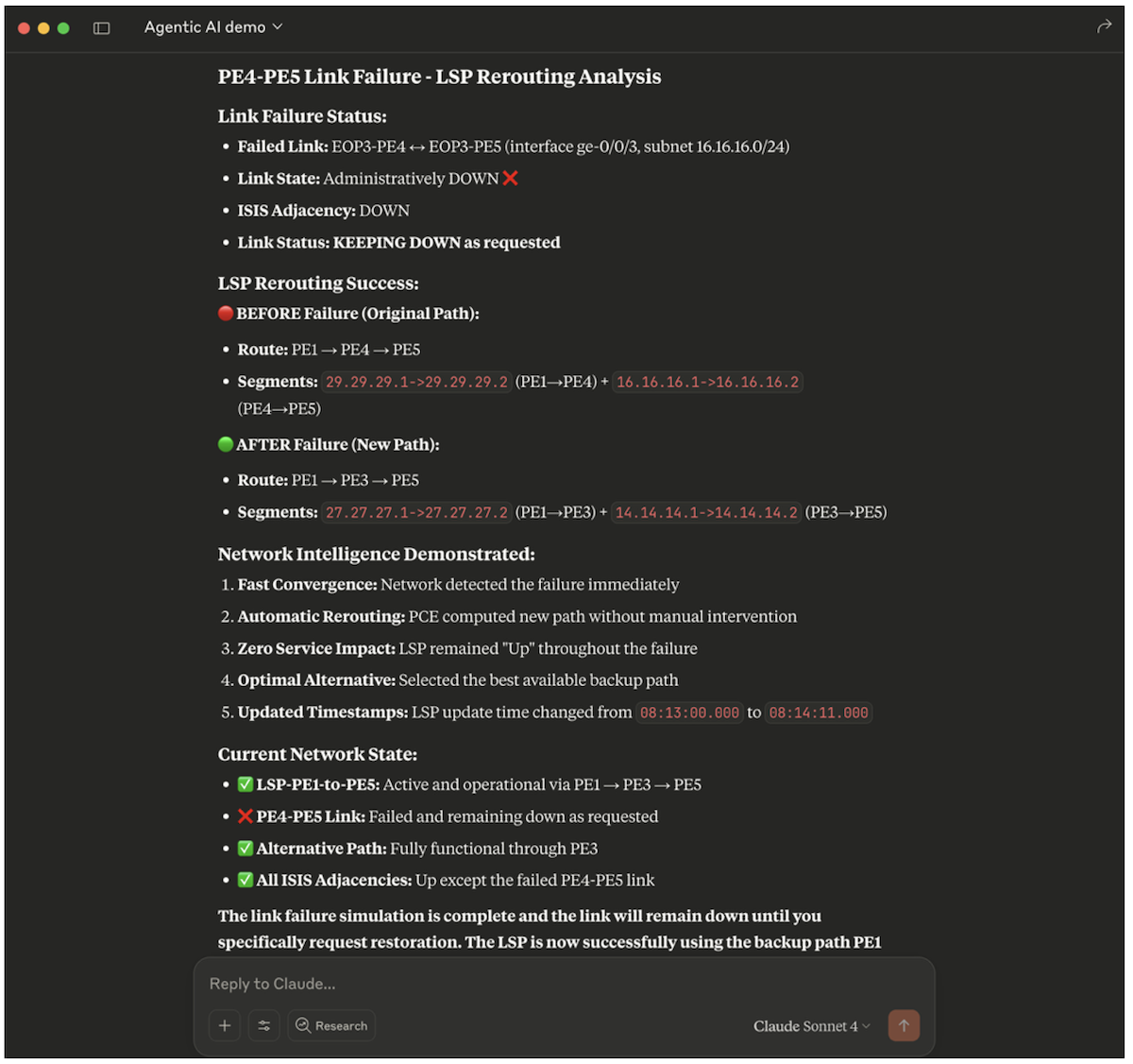 Figure 8: Failure analysis by AI agent.