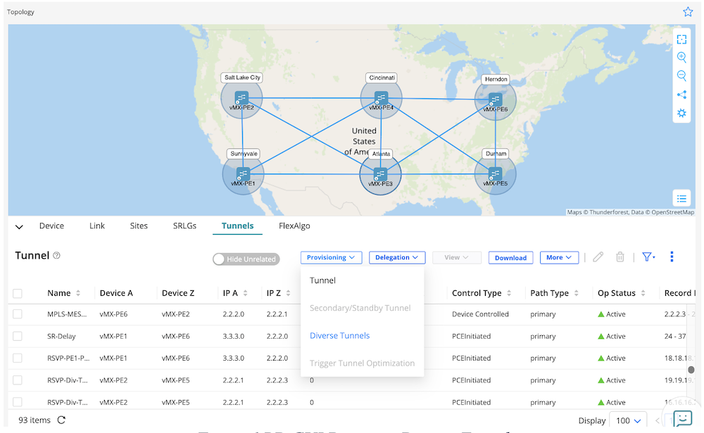 Figure 6 - RD GUI Provision Diverse Tunnel