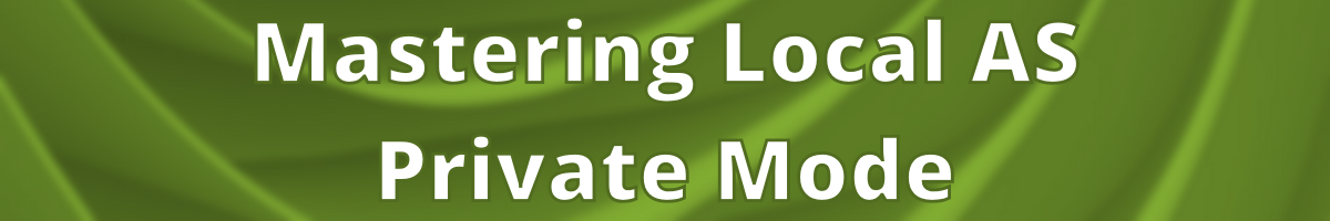 Mastering Local AS - Private Mode
