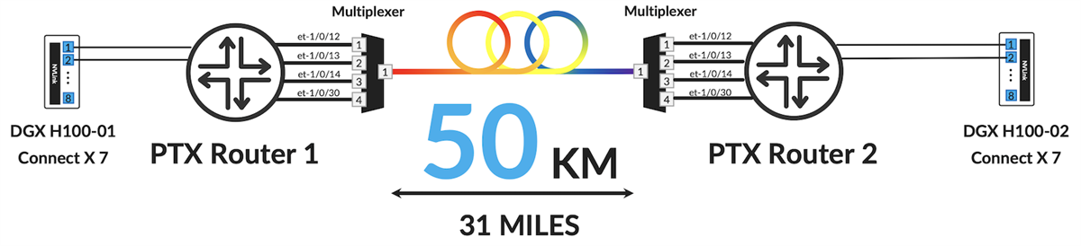 Training over 50km 800GE Links with PTX Routers