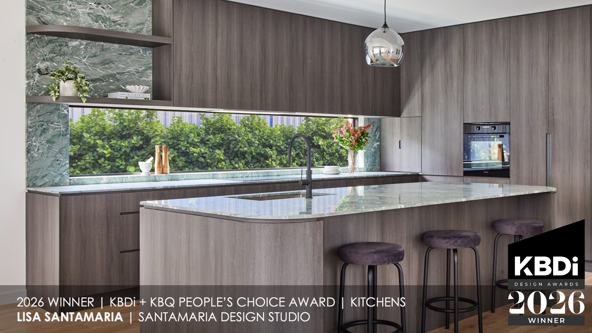 Lisa Santamaria of Santamaria Design Studio was named the 2026 KBDi + KBQ People’s Choice Award winner for Kitchens