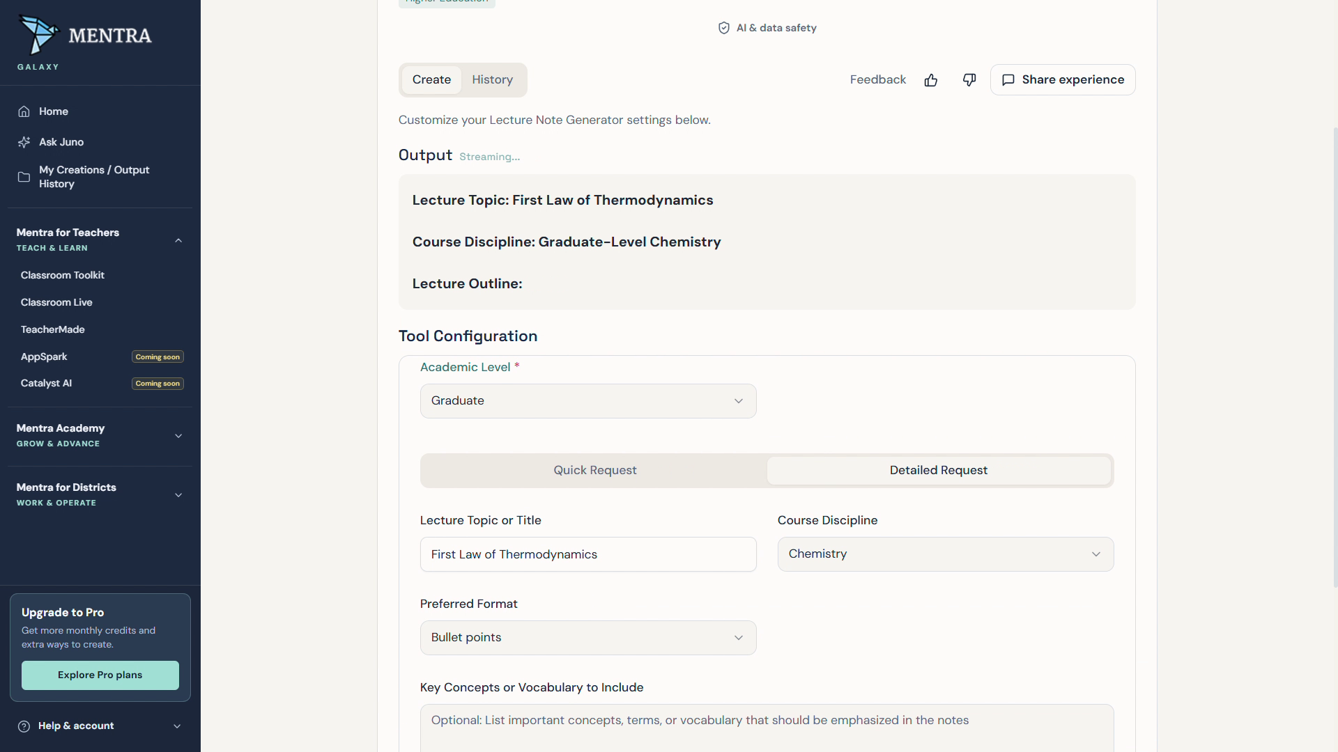 Mentra add lecture details screen