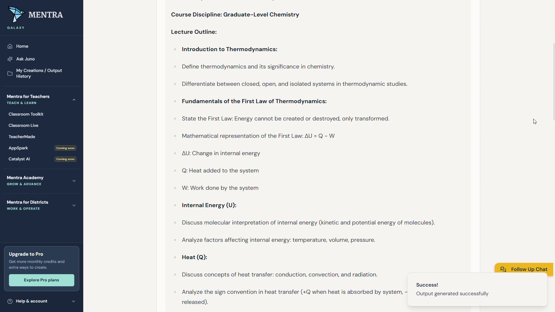 Mentra review lecture notes screen