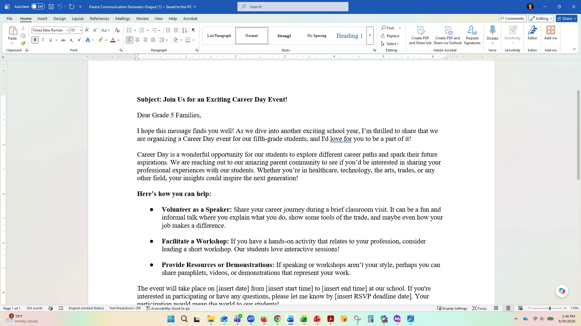 Mentra Grade 5 Word document example